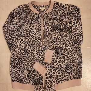 Kori boutique brand leopard bomber jacket